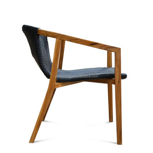 Chaise à bras élégante et moderne en teck massif, non pliable, mobilier de salle à manger polyvalent pour la maison et les restaurants - Product Image 4