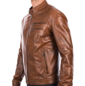 Veste de moto de style motard classique en cuir d'agneau véritable souple vêtements de sport imperméables veste en cuir véritable à la mode - Product Image 4