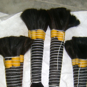 Cuticule alignée cheveux bruts indiens en vrac cheveux humains 12A brun naturel vague naturelle en vrac cheveux humains - Product Image 1