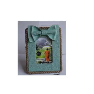 Marco de fotos de yute hecho a mano de Venta caliente en color azul y con nudo disponible en todos los tamaños de fotos y patrones decoración del hogar - Product Image 5