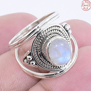 Classic Natural Rainbow Moonstone 925 <b>Sterling</b> <b>Silver</b> Boho <b>Ring</b> Custom Handmade Statement <b>Rings</b> Women <b>Men</b> Jewelry Wholesaler - Product Image 2