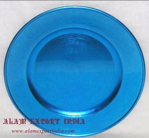 Assiette de présentation 33cm en aluminium recouvert de poudre d'or pour la salle à manger - Product Image 4