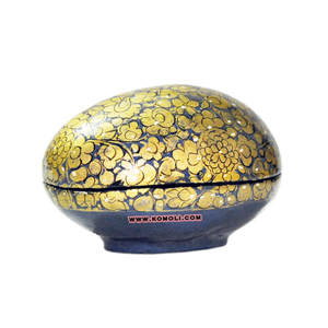 Boîtes à bibelots en forme d'œuf de Pâques en papier mâché peintes à la main - Product Image 6