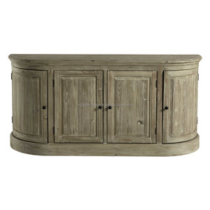 Armoire de rangement en bois massif de Style Vintage rustique, 4 portes, Buffet à quatre bouts ronds, meuble de rangement - Product Image 1