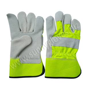 Gants de travail industriels Sunny Gloves de qualité supérieure, en cuir de vachette canadien, paume fendue, antidérapants, résistants aux déchirures, sans latex - Product Image 3