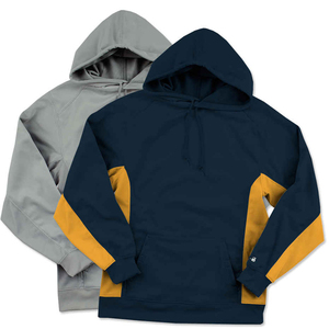 Polaire de coton avec logos sérigraphiés personnalisés Sweats à capuche unisexe bicolore - Product Image 2