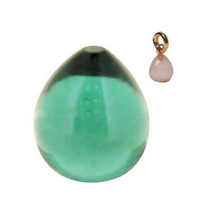 Prix de gros Tourmaline verte hydro perles en vrac conception de goutte unie - Product Image 1