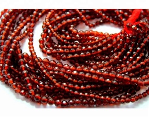 Cuentas de piedras preciosas facetadas de granate natural de calidad superior - Product Image 1