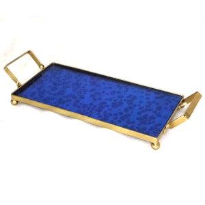 ตกแต่งการออกแบบใหม่สี่เหลี่ยมผืนผ้าแก้วถาดที่มีด้ามจับ - Product Image 4