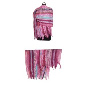 Wholesale Multi Color Stole Alibaba.Com <b>Silk</b> Sari <b>Scarves</b> Stole Sari Patches Reversible <b>Scarf</b> Colorful Striped <b>Scarf</b> Vintage - Product Image 1