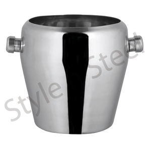Double Wall Stainless Steel Insulated Wine Cooler Bucket with Luxury Knob Hotel Commercial Use for Chilling for Champagne & Wine - Product Image 2