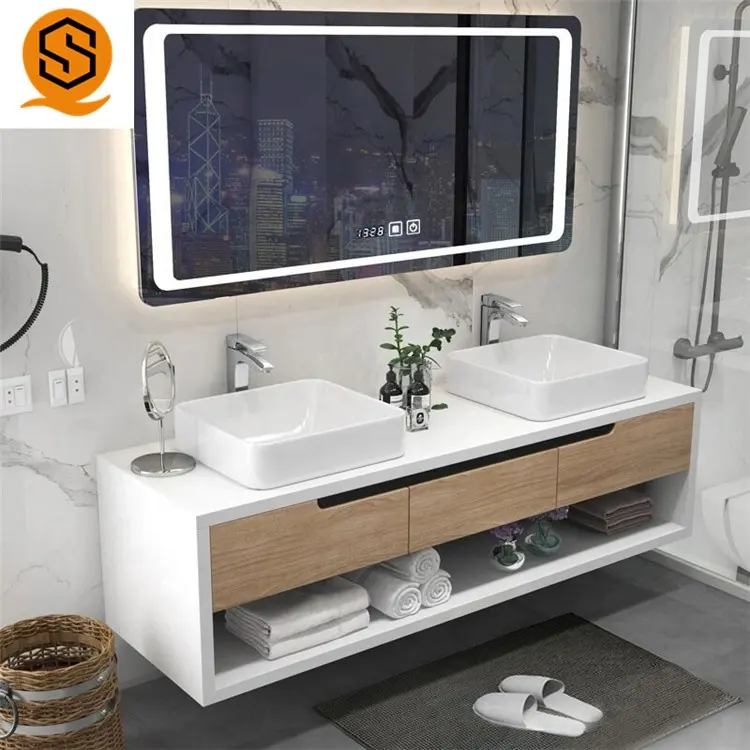 Современный туалетный столик в европейском стиле для ванной комнаты, твердая поверхность для ванной комнаты от производителя