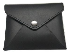 Haute qualité unisexe noir en cuir véritable enveloppe porte-carte portefeuille bouton fermeture à glissière pliant bonbons porte-monnaie pour voyage - Product Image 2