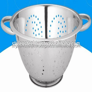 Deep <b>Colander</b> With Mango Punching Stainless Steel <b>Colander</b> for Hotel Different Sizes & Multi color Restaurant - Product Image 3