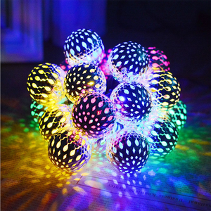 Vente directe d'usine, <span class=keywords><strong>20</strong></span> boules de lumières solaires marocaines dorées scintillantes, LED à piles IP65, <span class=keywords><strong>guirlande</strong></span> lumineuse de Noël marocaine - Product Image 3