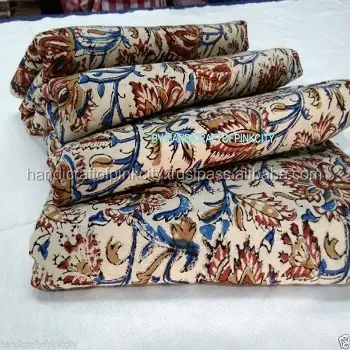 5 Yard Hand Block Printed Fabric、100% CottonとNatural Bagru Print生地