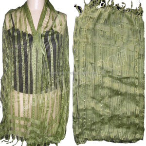 Silk Striped Plaid Scarvies <b>Bandana</b> Muslin Design Lady Hijab Scarf Handmade in India by Manufacturer - Product Image 2