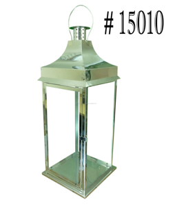 Lámpara con forma cuadrada de Metal y vidrio, FAROL DE lujuela, vela - Product Image 2