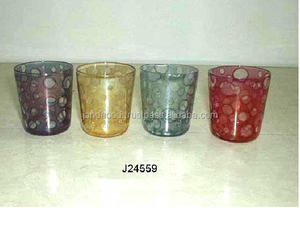 Votive en verre de haute qualité disponible en différentes couleurs V forme décor à la maison bougeoir en verre T lumière bougeoir - Product Image 2