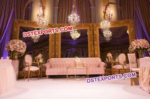 Designer Flat Fiber Backdrop Frame Wedding Golden Fiber <b>Flower</b> <b>Panel</b> Indian Wedding Stage Decoration UK - Product Image 3