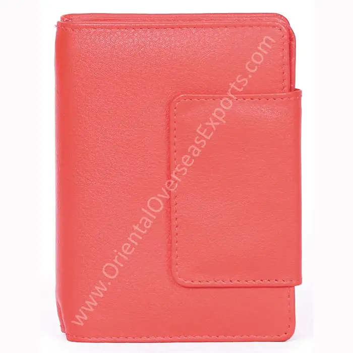 Dompet kulit asli kulit sapi valentine wanita Nappa kulit dompet merah panjang 1 buah/tas poli menyesuaikan Logo Emboss