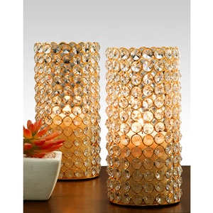 New Gold Tall <b>Crystal</b> Pillar <b>Stand</b> - Product Image 2