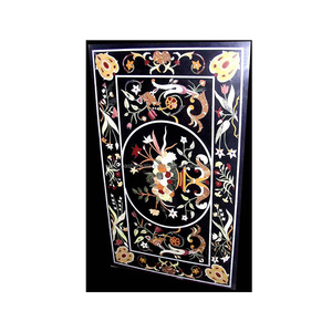 White <b>Marble</b> Pietra Dura <b>Coffee</b> <b>Table</b> Tops - Product Image 1
