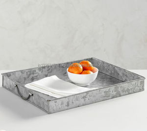 Bandeja de cobre con mango de color dorado Bandeja para servir alimentos y decoración del hogar - Product Image 5
