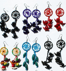 Handmade Ethnic Style Seed and Tagua Spider <b>Net</b> Peruvian Earrings for Gift - Product Image 1