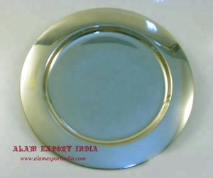 Assiette de présentation 33cm en aluminium recouvert de poudre d'or pour la salle à manger - Product Image 5