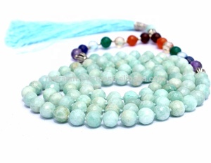 สร้อยคอลูกปัดมาเลย์แบบเหลี่ยมเพชรพลอยทำด้วยมือคุณภาพสูงเครื่องประดับจักระแฟชั่นแบบพรีเมี่ยม - Product Image 1