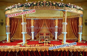 Conjunto de mandados de cristal chapados en oro para boda, accesorios de cristal para boda - Product Image 4