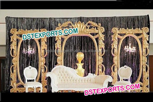 การออกแบบล่าสุดงานแต่งงานฉากหลังแผงตกแต่งรับจัดงานแต่งงานเวทีกรอบตกแต่งดอกไม้สไตล์แกะสลักกรอบ - Product Image 5