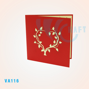 Carte de vœux 3D Pop-Up «Je t'aime» artisanale en papier vietnamien de haute qualité pour mariages et souvenirs - Product Image 5