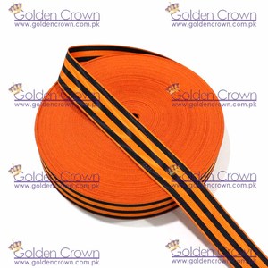 Ruban de Médaille Maçonnique Orange et Noir Double Face Grosgrain Haute Ténacité Imprimé en Feuille d'Argent - Product Image 6