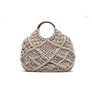 Bolso de mano dorado para mujer, bolsa de ganchillo, hecho a mano, macramé, proveedores - Product Image 3