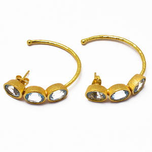 Natural Blue Topaz Gemstone Oval Cut Charm <b>Earrings</b> 925 Sterling <b>Silver</b> Jewelry Fashion <b>Stud</b> <b>Earrings</b> Party <b>Earring</b> <b>for</b> <b>Women</b> - Product Image 1