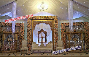 Blanc doux Ouverture D'étape De Mariage Nouvellement Conçu Décoration De Scène avec Paisley Piliers Indiens Réception Fabricant D'étapes - Product Image 6