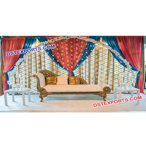 งานแต่งงานครึ่งดวงจันทร์เทียนกลับผนังกรอบเทียนแต่งงานฉากหลังตกแต่งเวทีการออกแบบล่าสุดงานแต่งงานเทียนผนังกลับ - Product Image 1