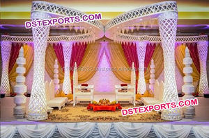 Latest Style Indian Crystal Mandap <b>Wedding</b> Decor with Fiberglass <b>Frame</b> Customizable Size & Color - Product Image 4