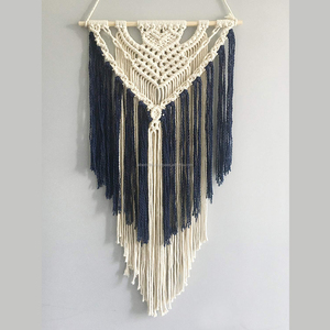 ตะขอแขวนผนังแบบศิลปะทำมือตะขอแขวนผนังสีฟ้าผ้าทอจากผู้จำหน่ายในอินเดีย - Product Image 5