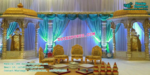 Royal Ganeshaธีมเวทีแต่งงานชุดตกแต่งเวทีงานแต่งงานล่าสุดสำหรับการขายผู้ผลิตเวทีแต่งงานอินเดีย - Product Image 5