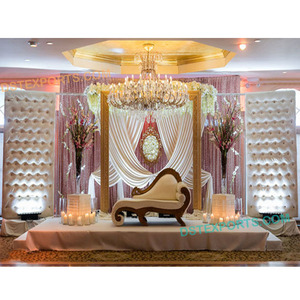 Beau panneau tufté en cuir de mariage panneau tufté en cuir de mariage de scène à vendre fabricant de scène de mariage indien australie - Product Image 1