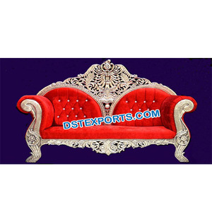 Nuevo Sofá de Madera Tallada, Estilo Maharaja, Sofá de Metal con Latón para Bodas, Juego de Muebles de Madera Tallada con Metal para Bodas Indias, Reino Unido, Estados Unidos - Product Image 1