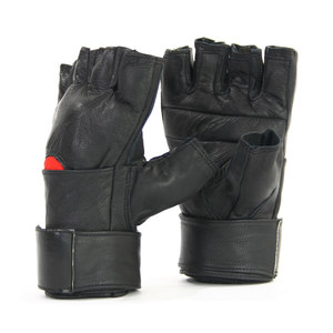 Unisex Half <b>Finger</b> Gym Fitness Gloves Neoprene and Spandex With Leather Wrist <b>Support</b> for Weight Lifting and Cycling - Product Image 5