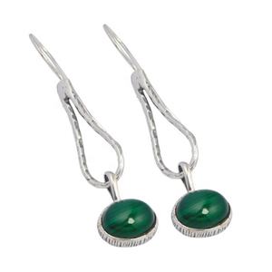 Pendientes de piedras preciosas de malaquita de Plata de Ley 925 sólida, hermosa joyería de moda Vintage, rodio para fiestas, gran idea de regalo - Product Image 1