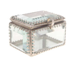 กล่องแก้วทรงหกเหลี่ยมพร้อมกล่องกระจกขอบทองเหลืองสำหรับตกแต่งทำจากทองเหลืองและกระจกสำหรับการจัดเก็บเครื่องประดับ - Product Image 5