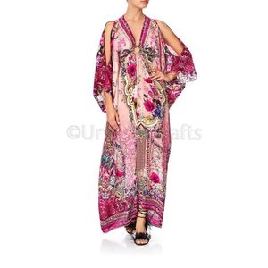 Chất Lượng Độc Quyền Hoa Chỉnh Trang Công Việc Boho In Kỹ Thuật Số Dài Đảng Mặc Lạnh Vai Kaftan Mùa Hè Beachwear Cho Phụ Nữ - Product Image 1