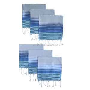 Tea <b>Towels</b> Dish <b>Towel</b> Kitchen <b>Set</b> With Cute Fringes Blue Colors Available Logo Microfiber Quick Dry - Product Image 5