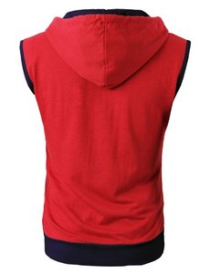 OEM Men <b>Sleeveless</b> <b>Hoodie</b> Cotton <b>Sleeveless</b> <b>Hoodie</b> Vest Printed Drawstring Korean Oversize Zipper Hoodies Wholesale Pakistan - Product Image 2